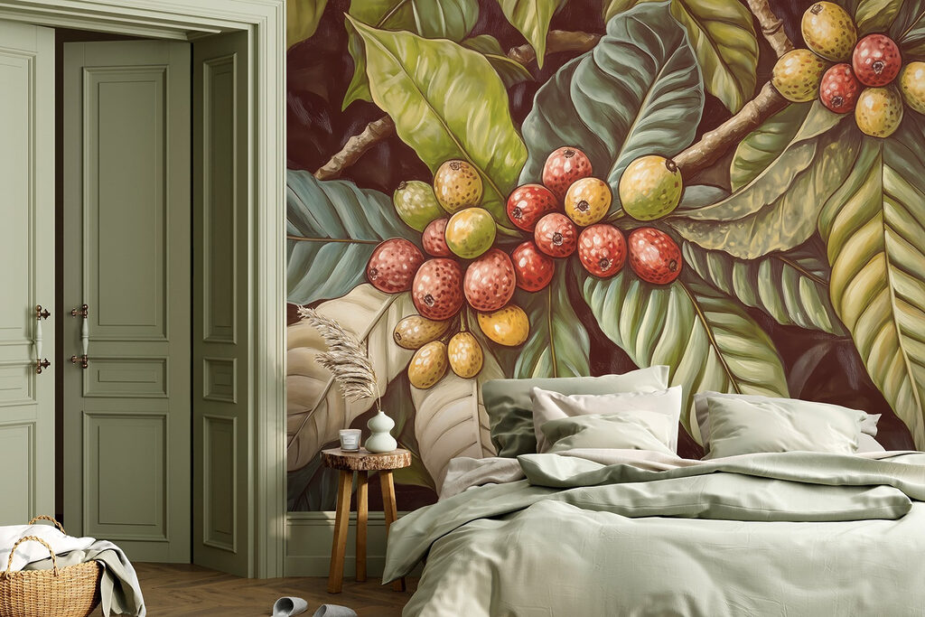 Coffee cherries and leaves — interior 4