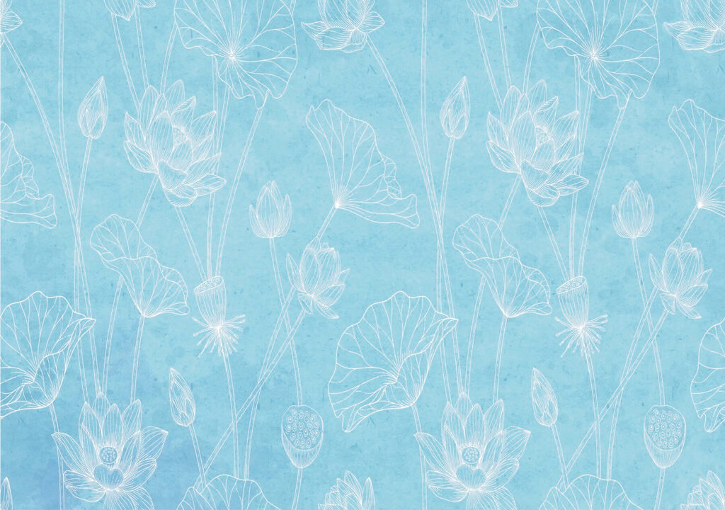 Fine white flower lines — full design