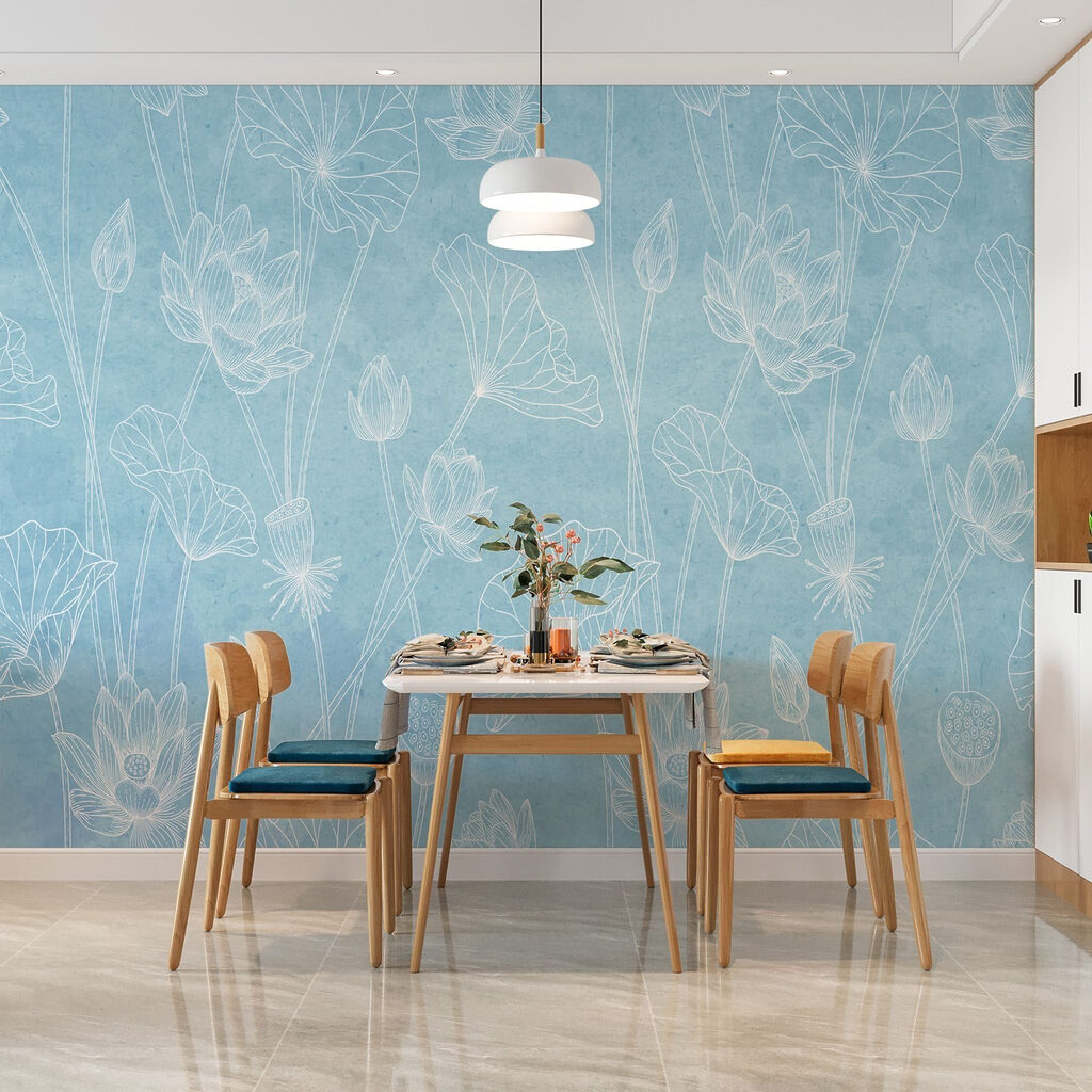 Fine white flower lines — interior 3