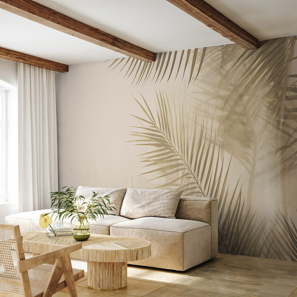 Palm fronds, soft shadows — interior 1