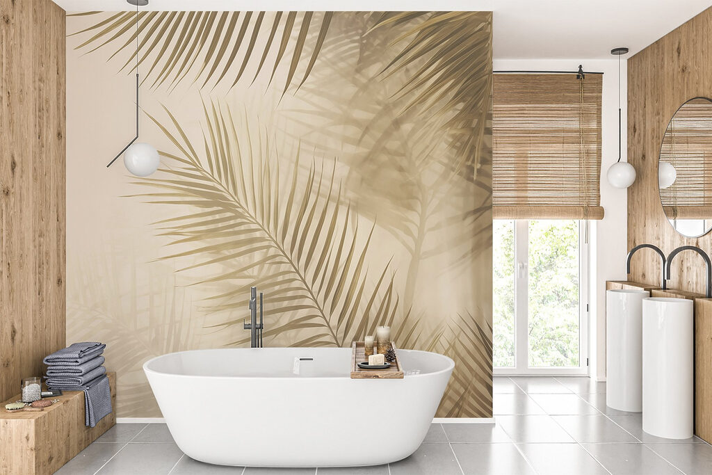 Palm fronds, soft shadows — interior 2