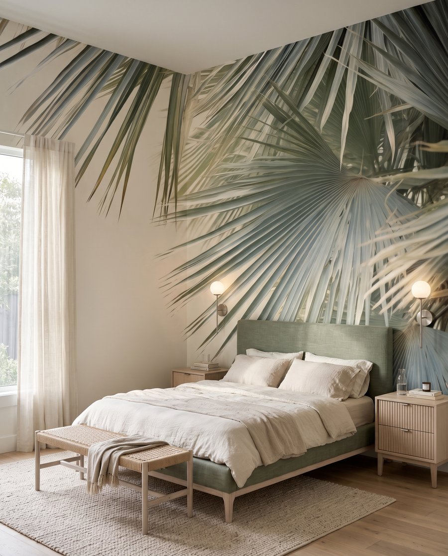 Palm Frond Shade in an interior