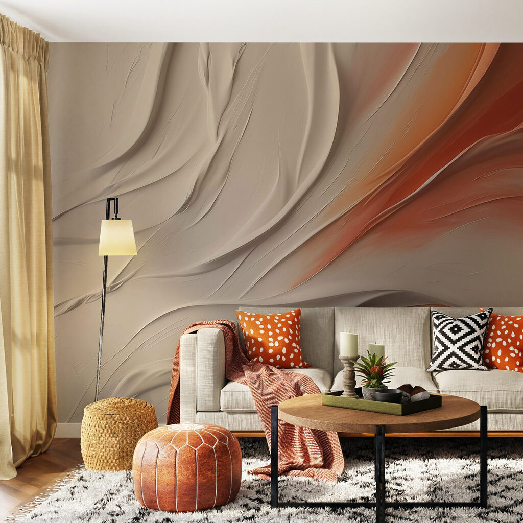 Cream layers, terracotta folds — interior 2