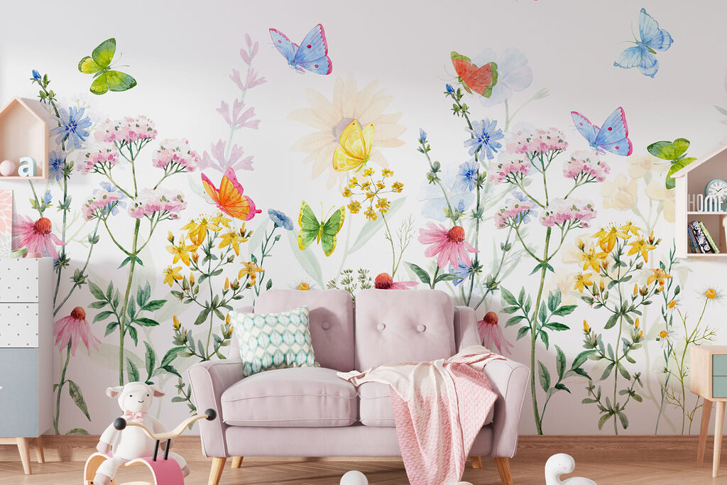 Butterflies above wildflowers — interior 3