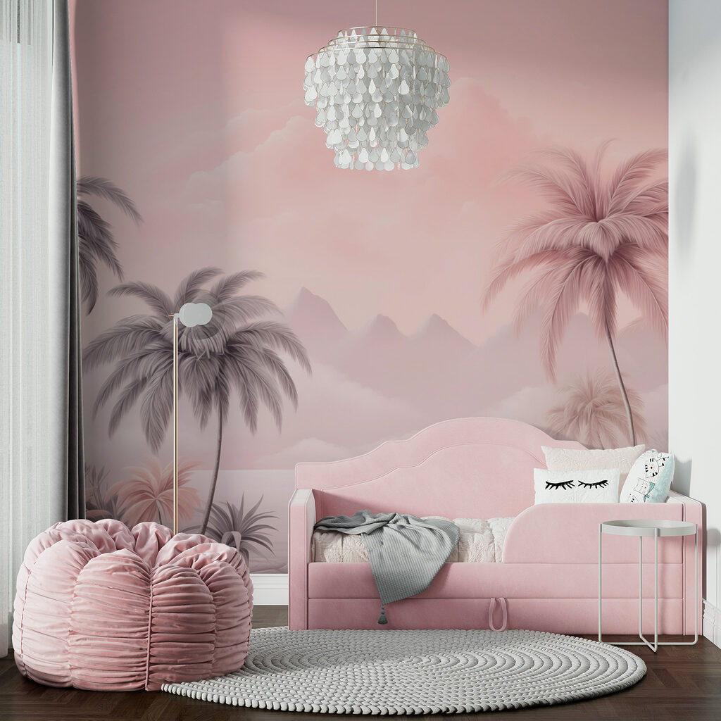 Palms in pink haze — interior 3