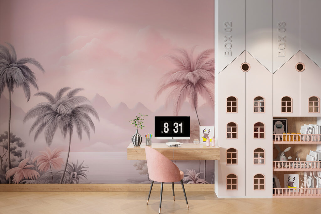 Palms in pink haze — interior 5