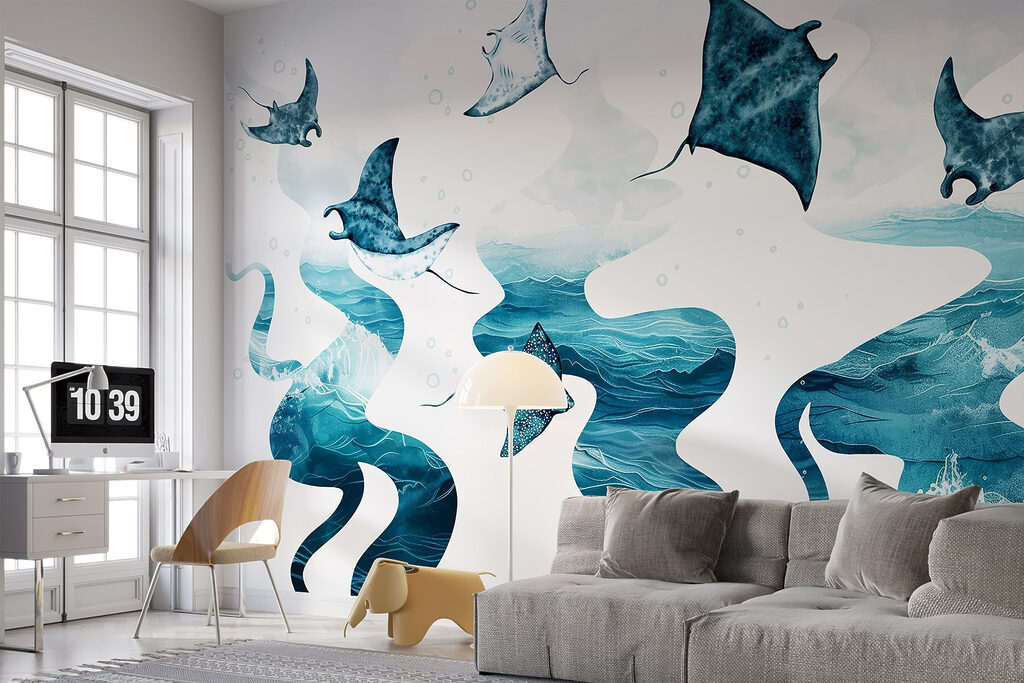 Stingrays above flowing currents — interior 1