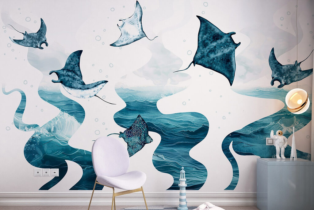 Stingrays above flowing currents — interior 2