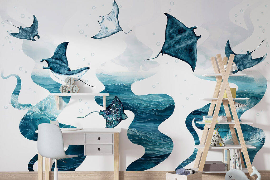 Stingrays above flowing currents — interior 3