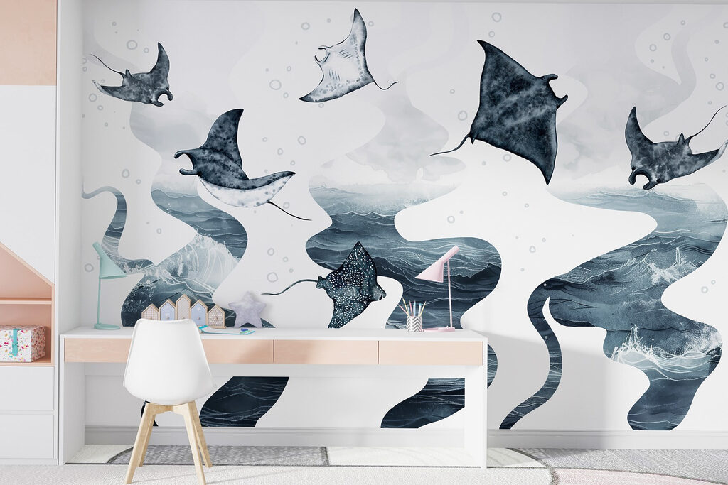 Rays Beneath the Water in an interior