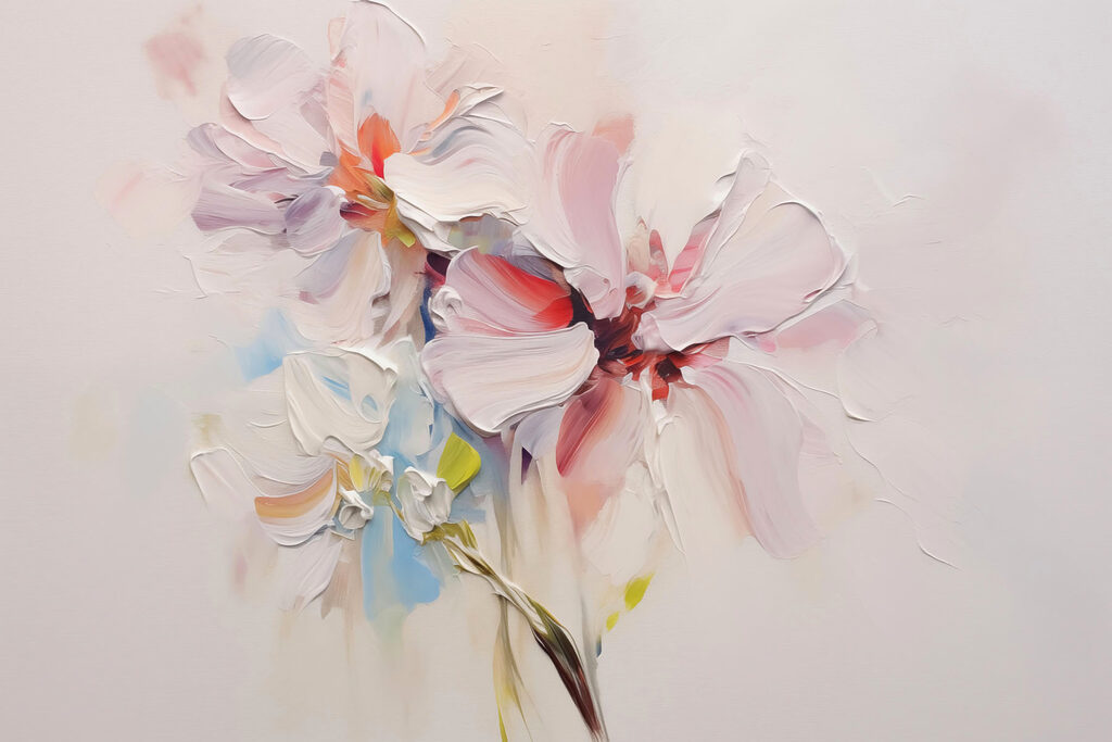 Flowers in thick paint — full design