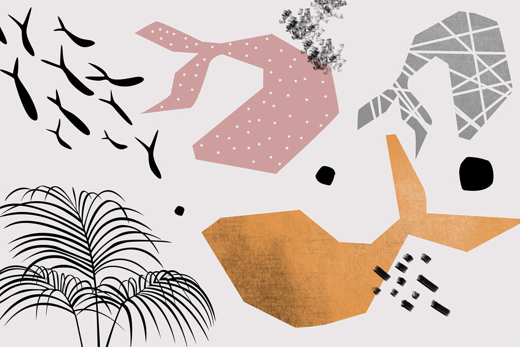 Palm lines over pink — full design