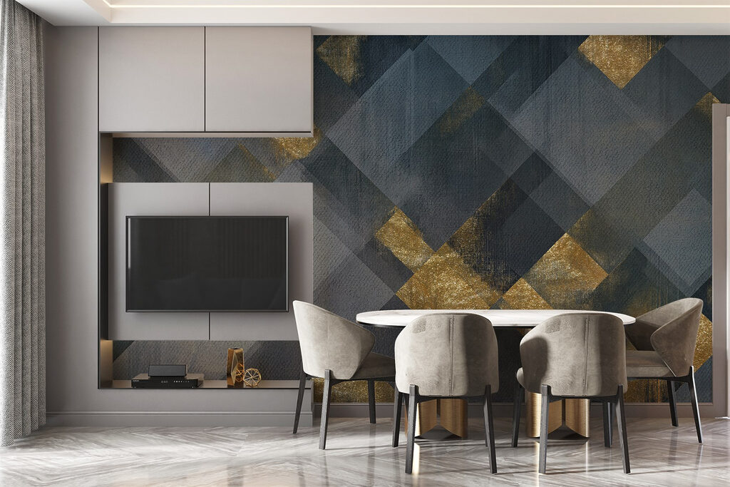 Squares with gold accents — interior 2