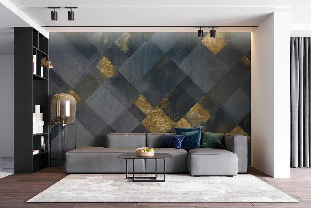 Squares with gold accents — interior 3