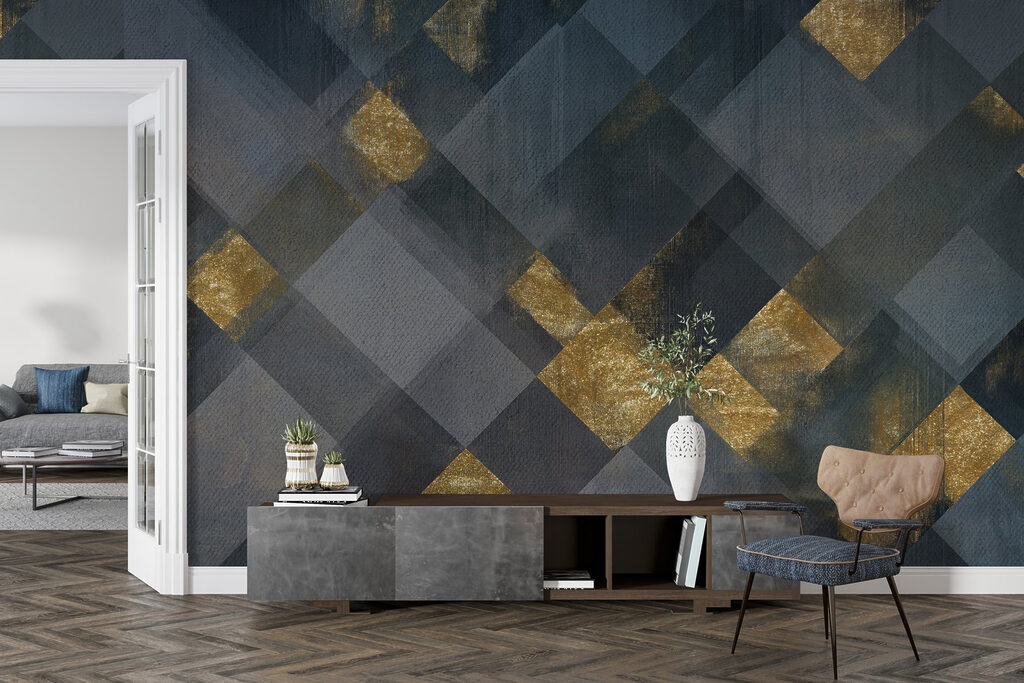 Squares with gold accents — interior 5