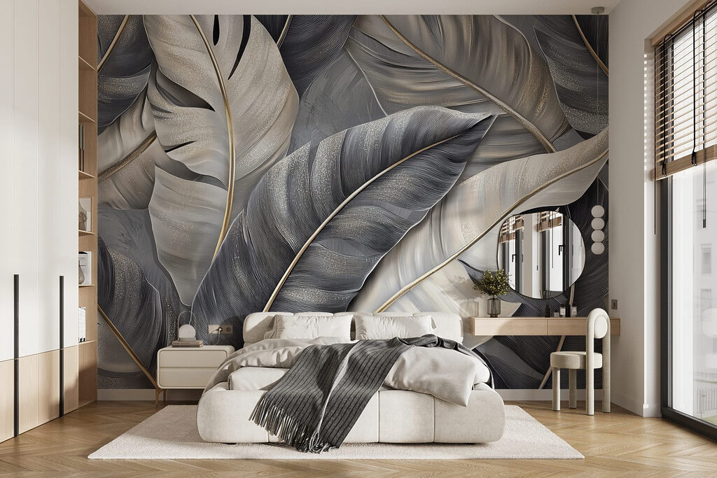 Large leaves in grey — interior 2