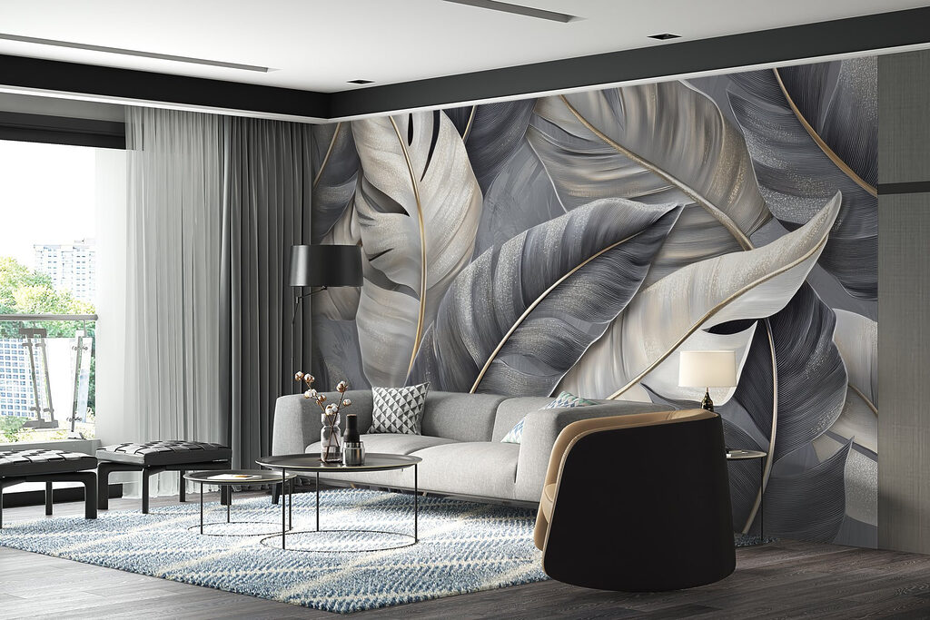 Large leaves in grey — interior 4