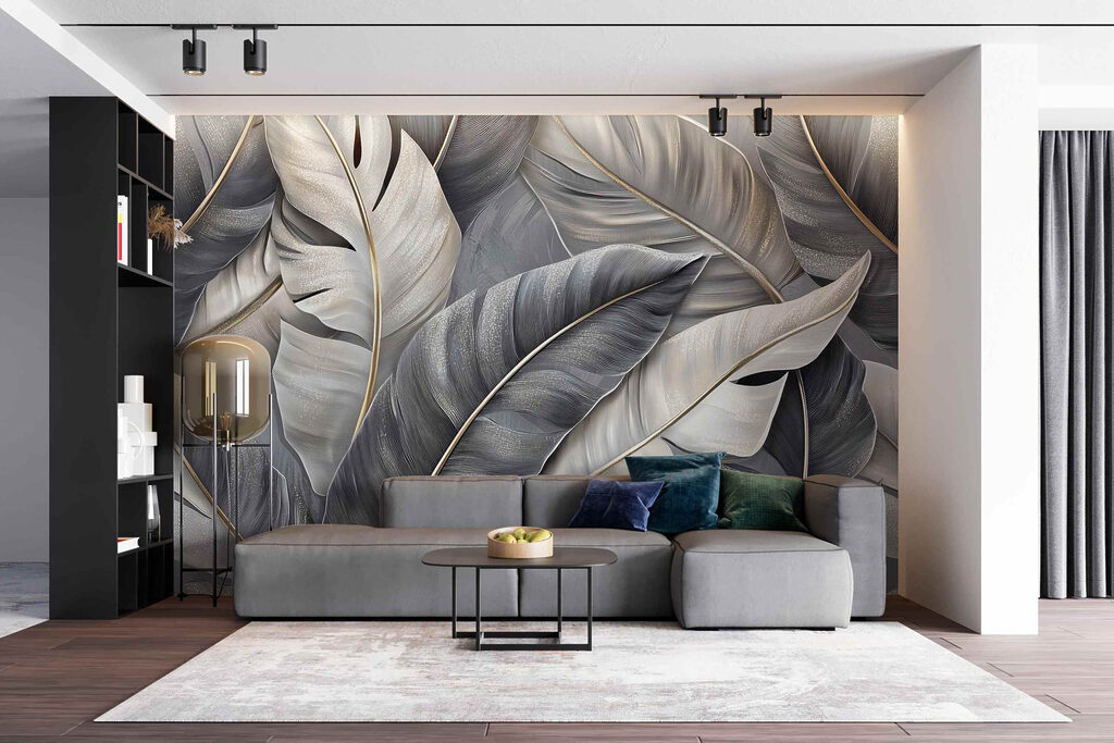Large leaves in grey — interior 5
