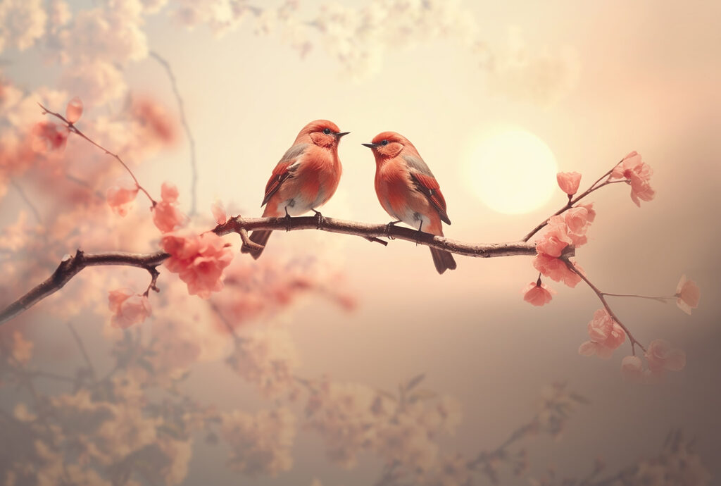 Two Birds at Sunset — full design