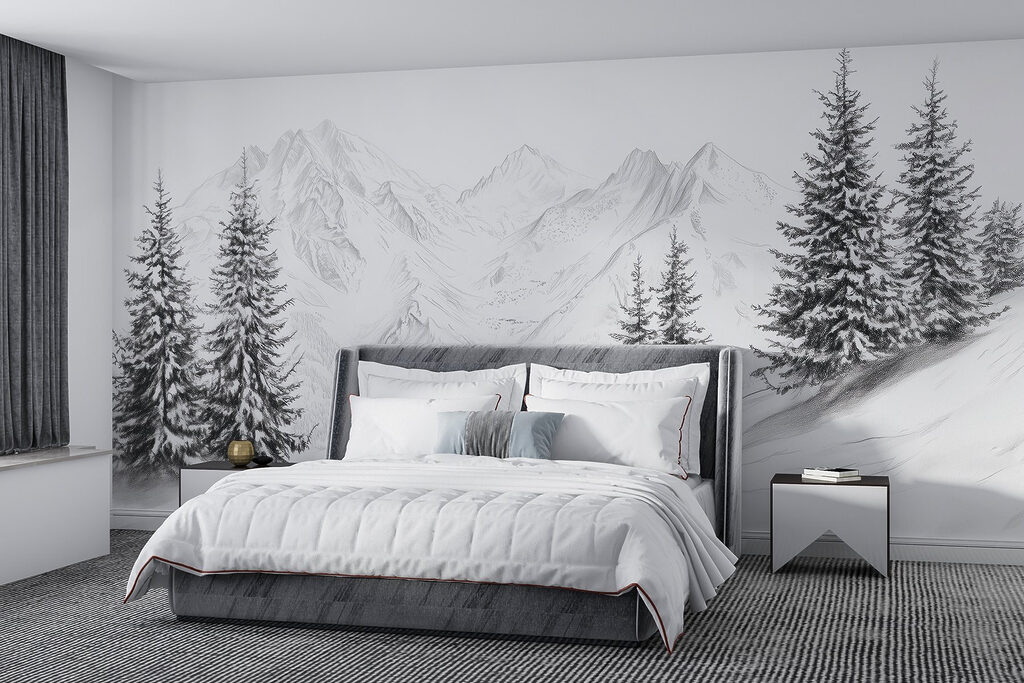 Winter Mountain Lines in an interior