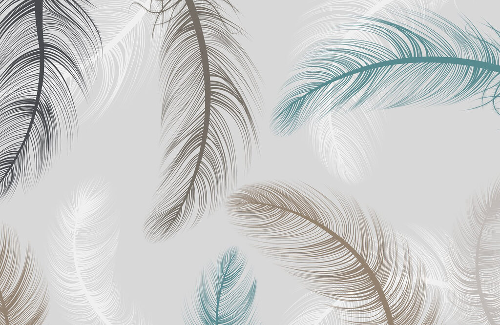 Large feathers turning — full design