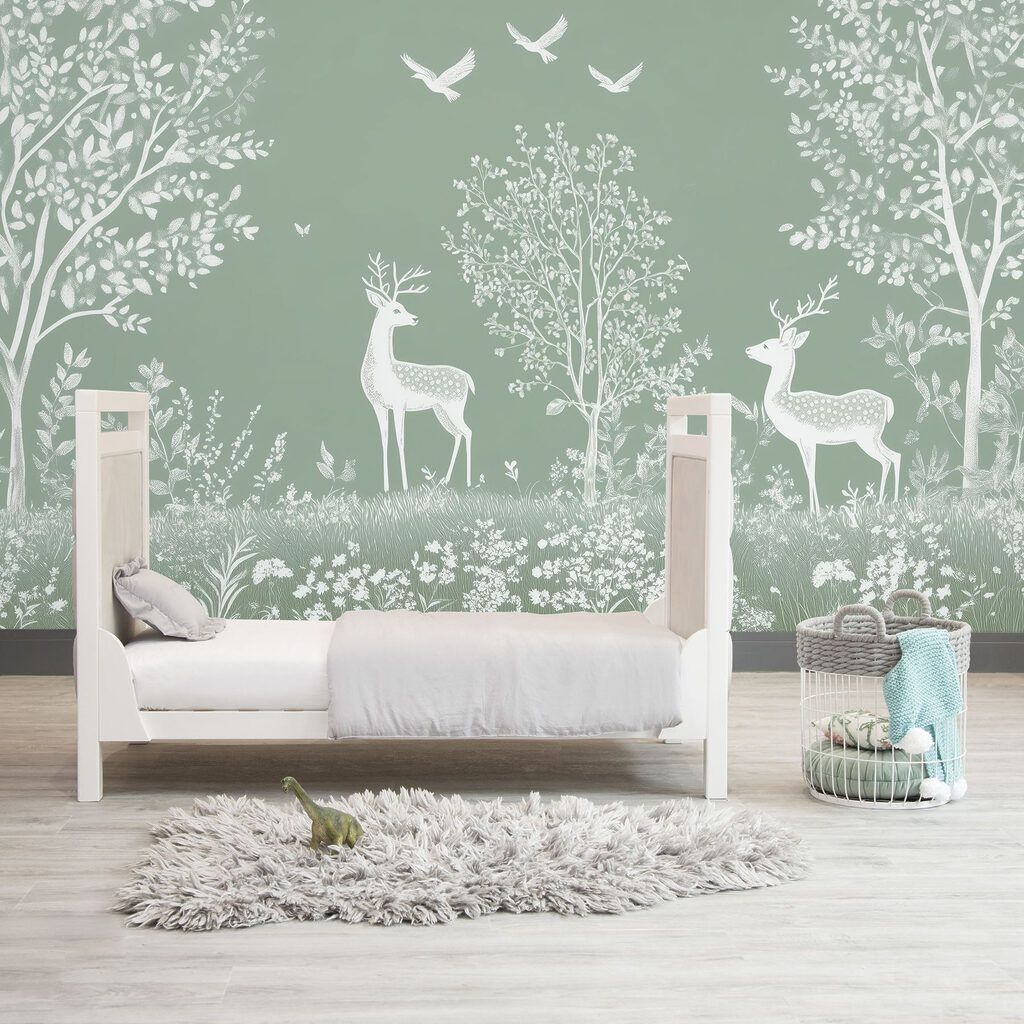 White deer among trees — interior 3