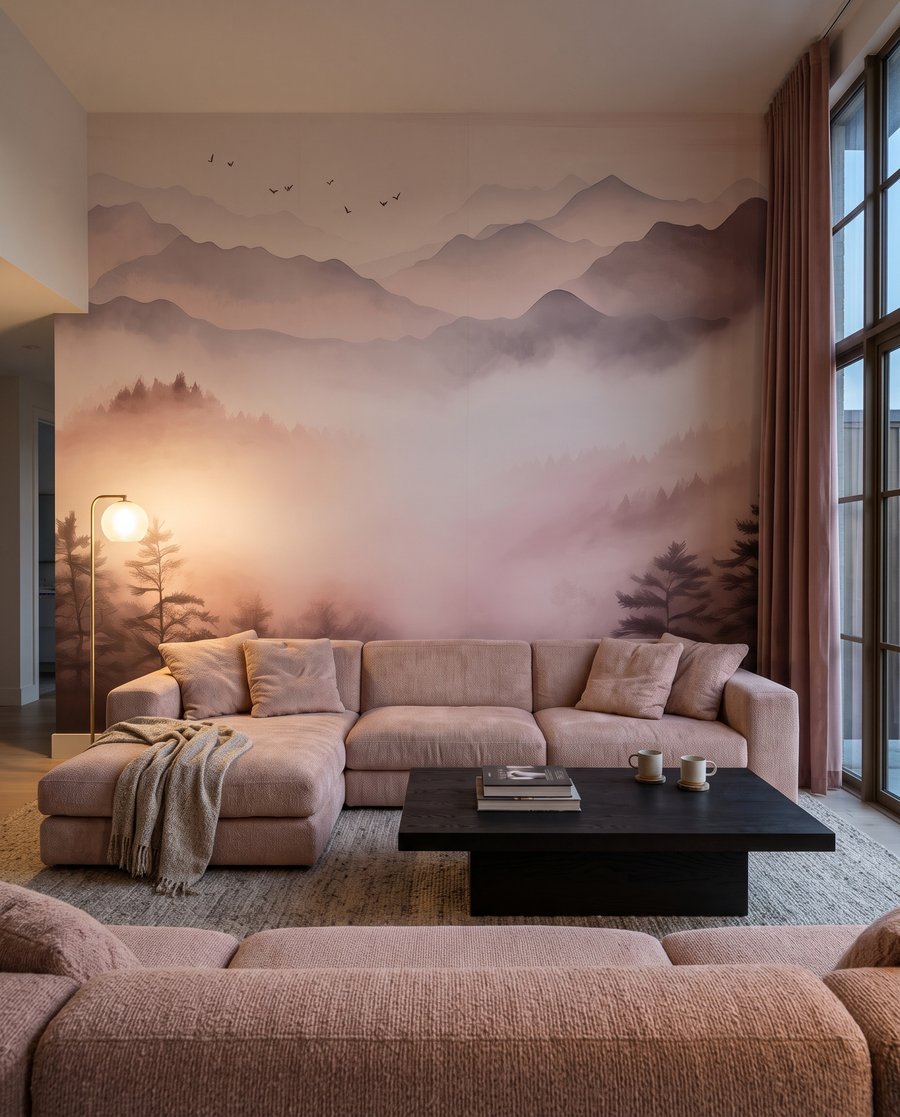 Peaks at Dusk in an interior