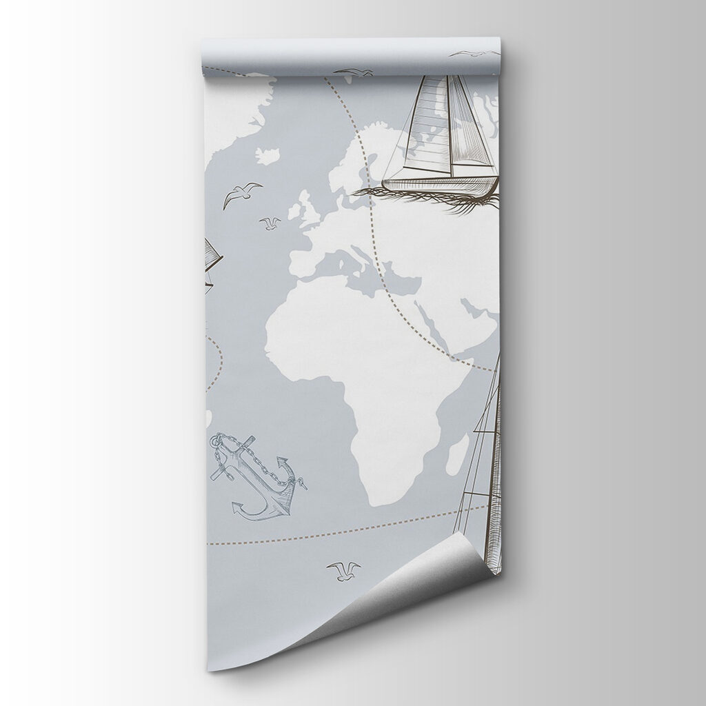 World map with ships — product view
