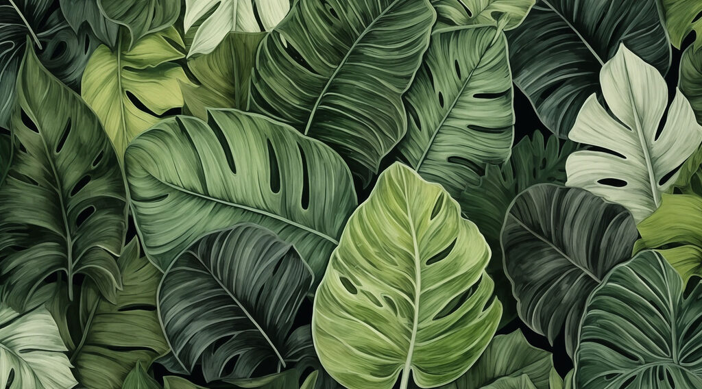 Monstera leaf canopy — full design