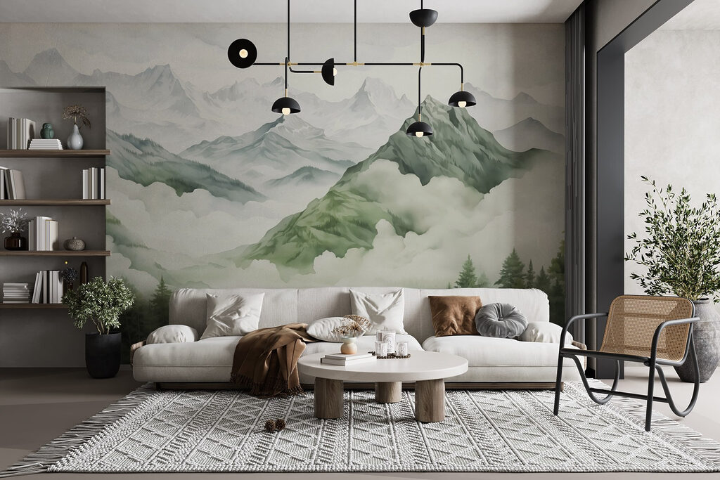 Green slopes in mist — interior 2