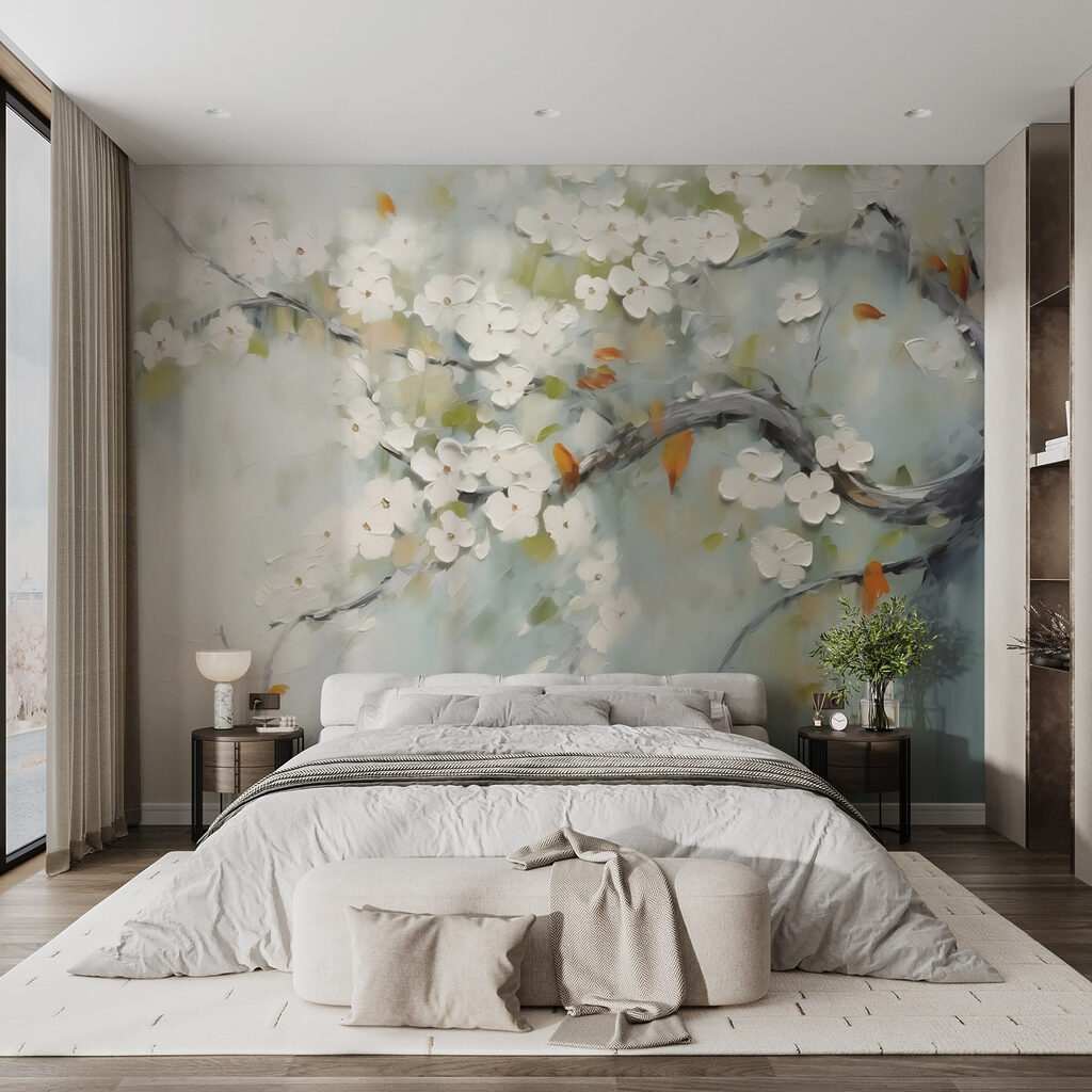 Painted white blossom — interior 1