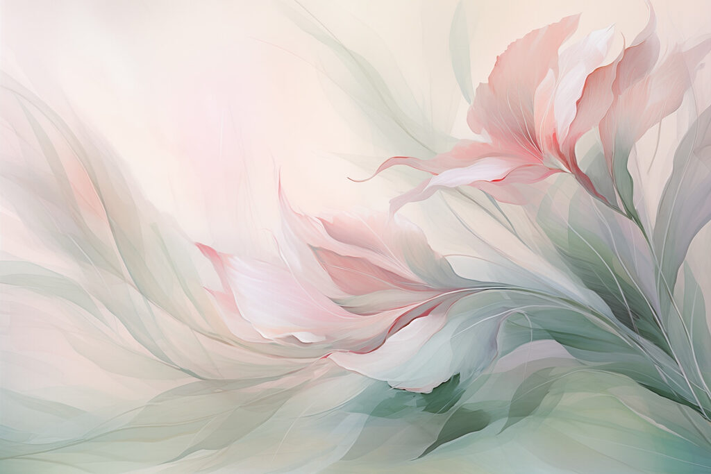 Leaves flowing through pastel — full design