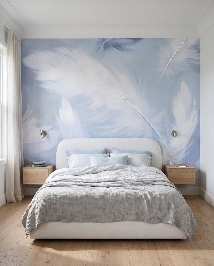 Feathers floating softly — interior 2