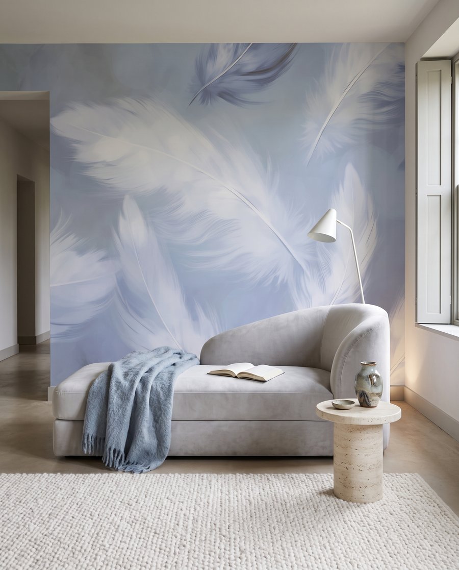 Feathers floating softly — interior 4
