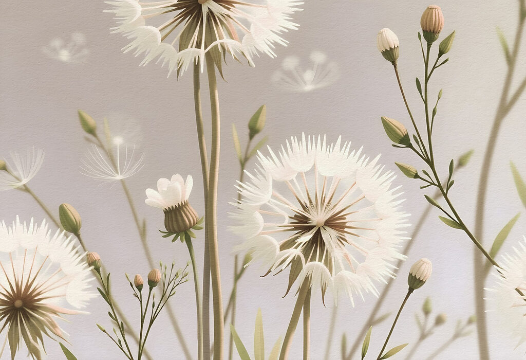 White blooms up close — full design