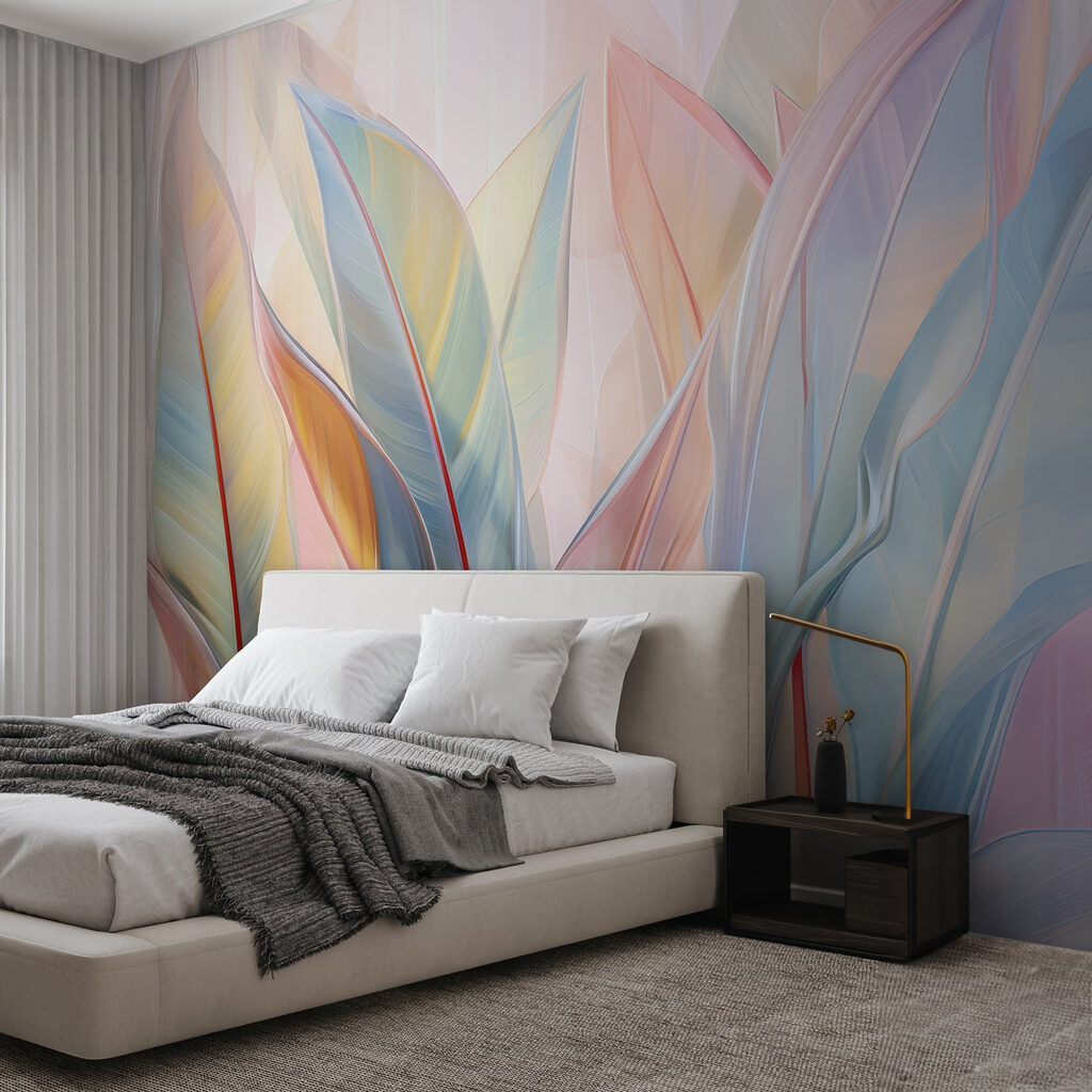 Overlapping leaves in pastel — interior 1