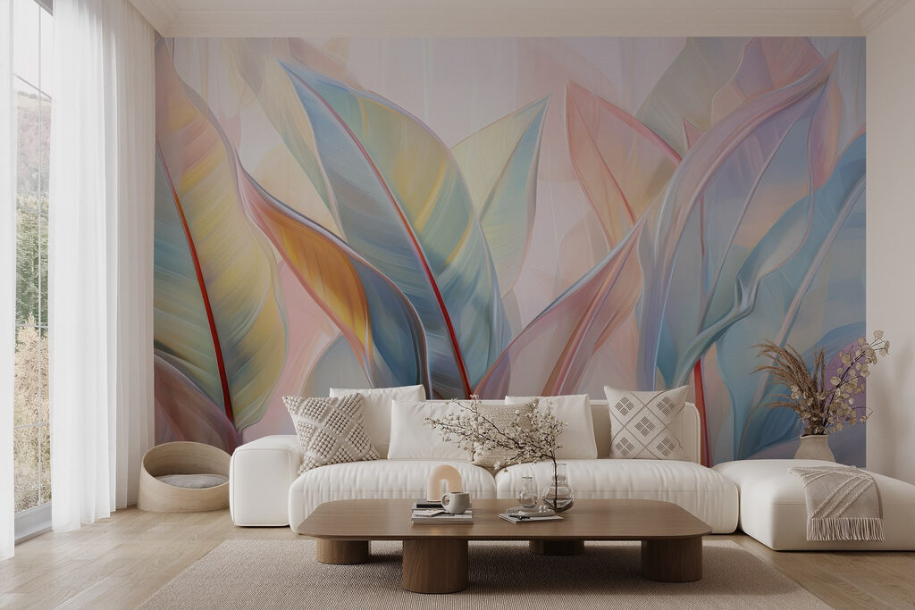 Overlapping leaves in pastel — interior 3