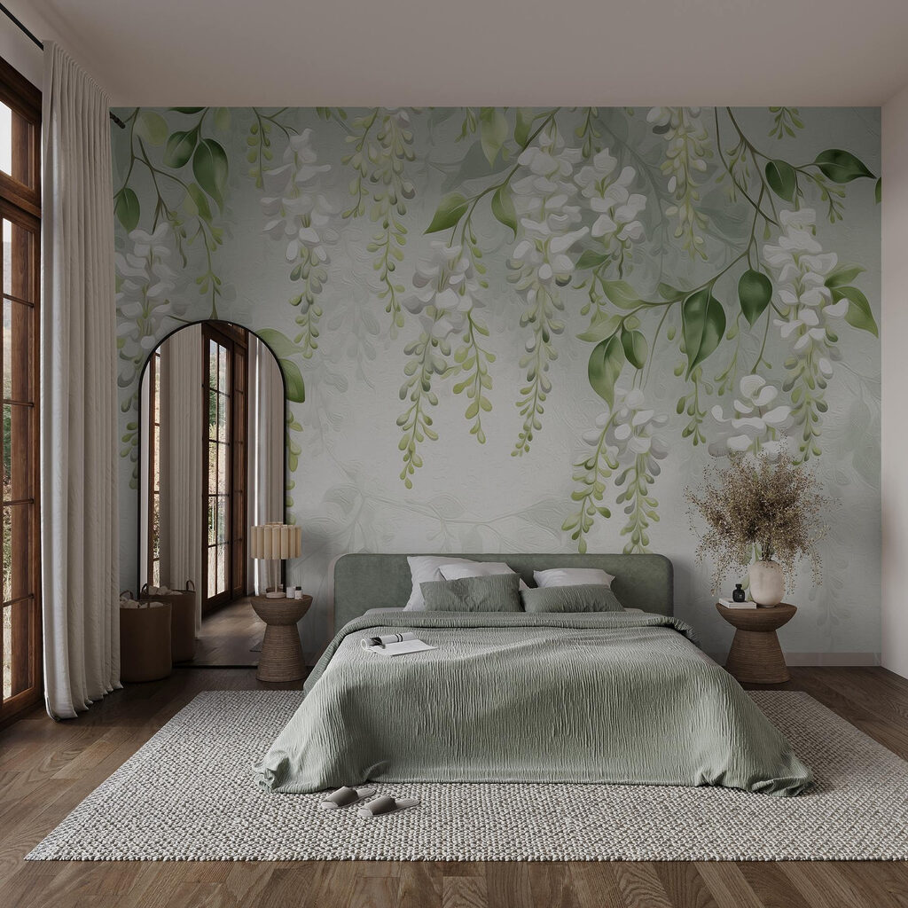 Hanging white flower clusters — interior 1