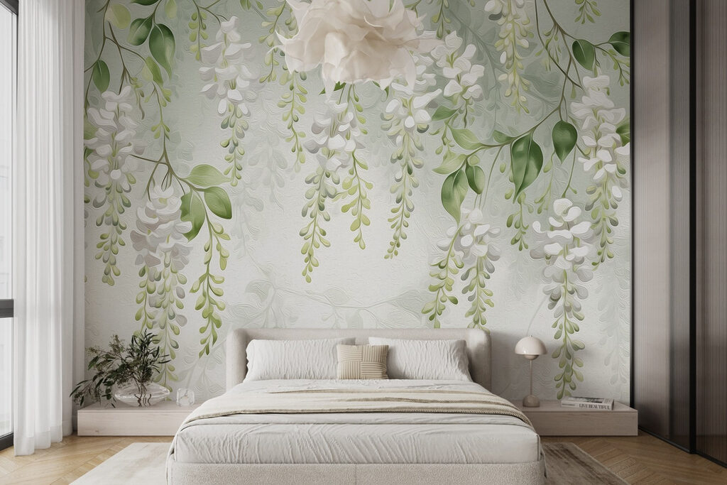 Hanging white flower clusters — interior 2