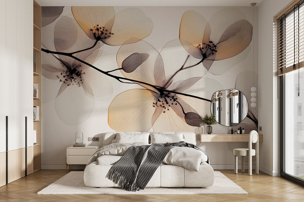 Translucent flowers on branches — interior 1