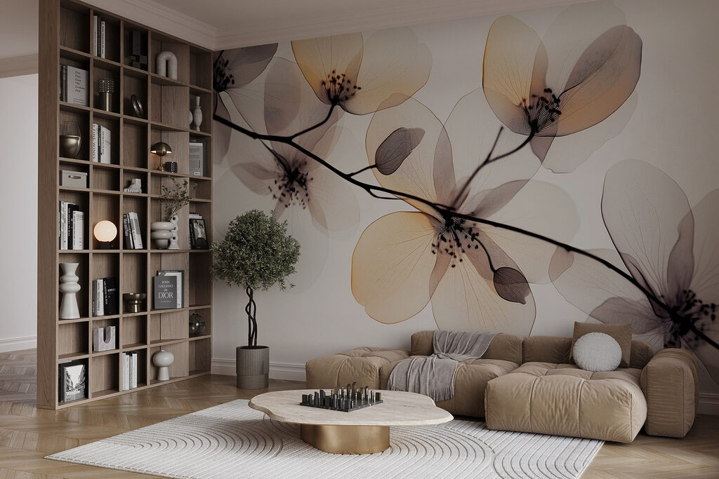Translucent flowers on branches — interior 2