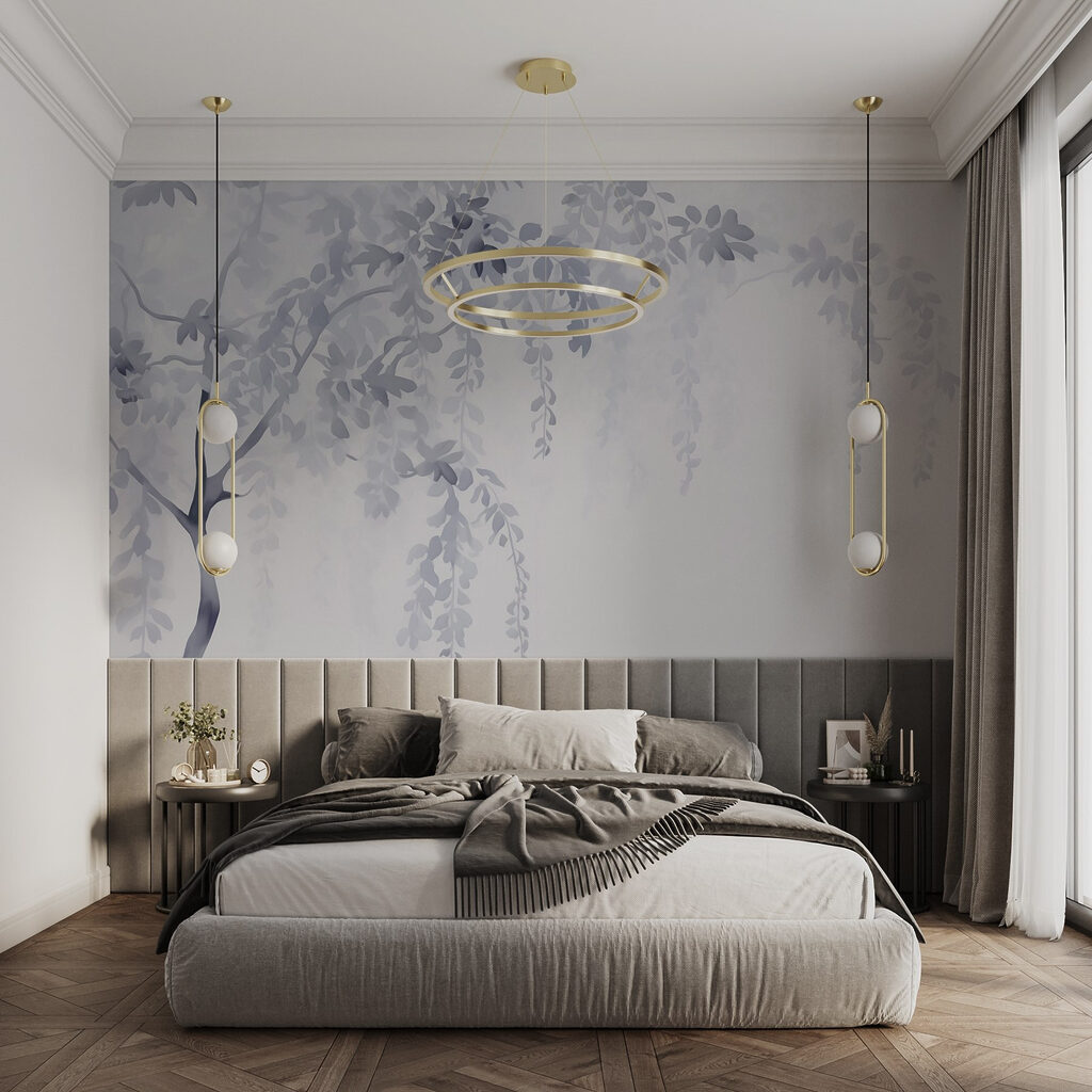 Tree with Trailing Blossom in an interior