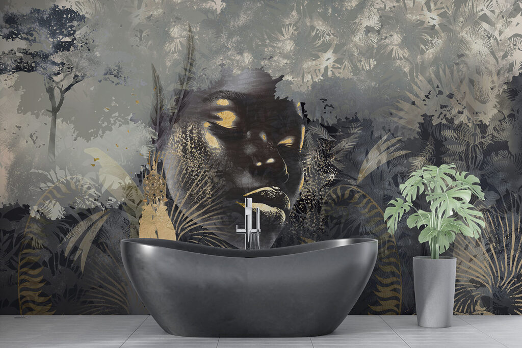 Face among jungle leaves — interior 3