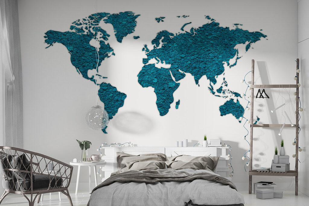 World in Weathered Ink in an interior