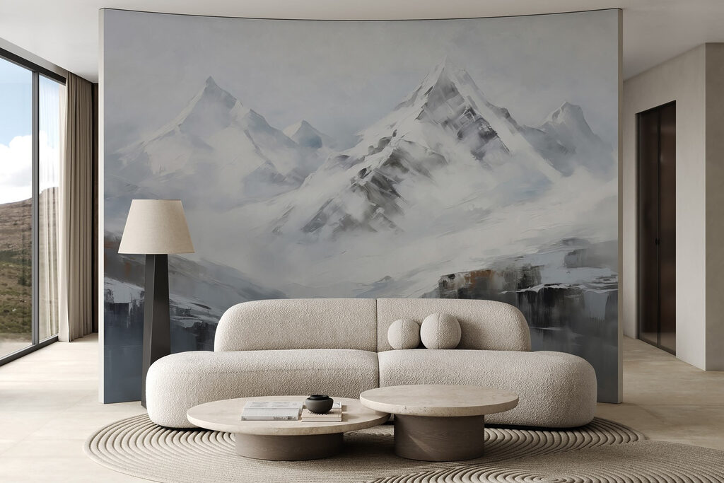 Snowy peaks in watercolour — interior 2