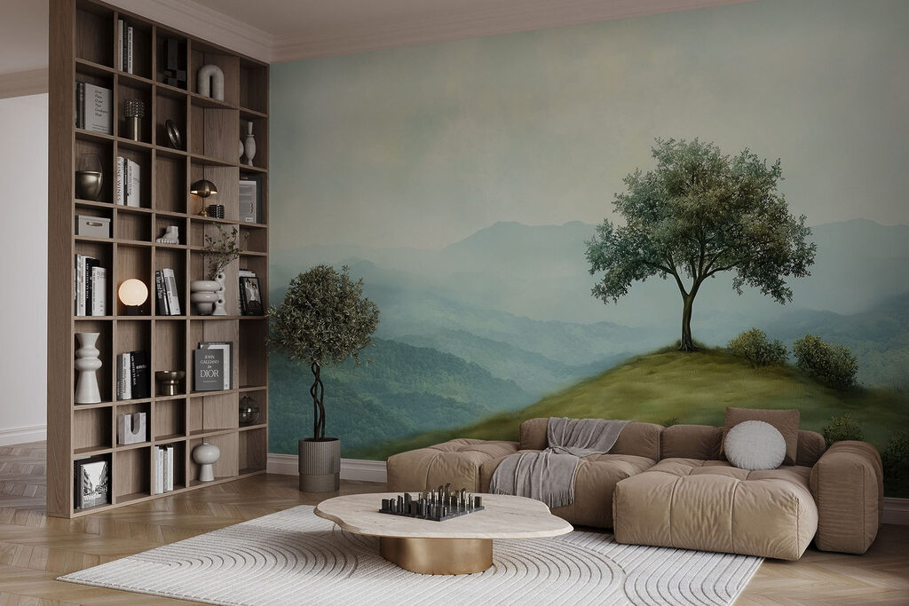 Lone tree over hills — interior 3
