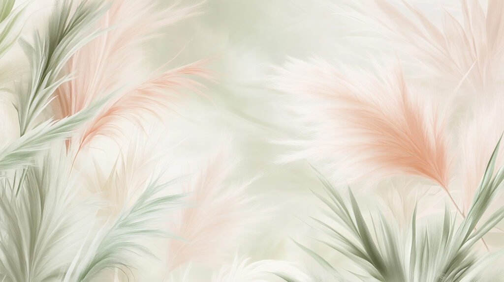 Plumes in soft pastels — full design