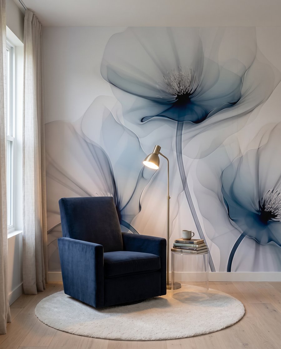Deep blue flower hearts — interior 3