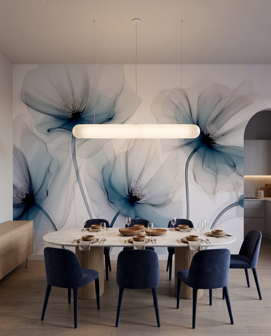 Deep blue flower hearts — interior 4