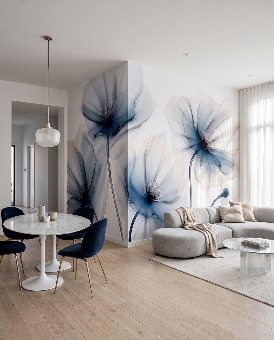 Deep blue flower hearts — interior 5